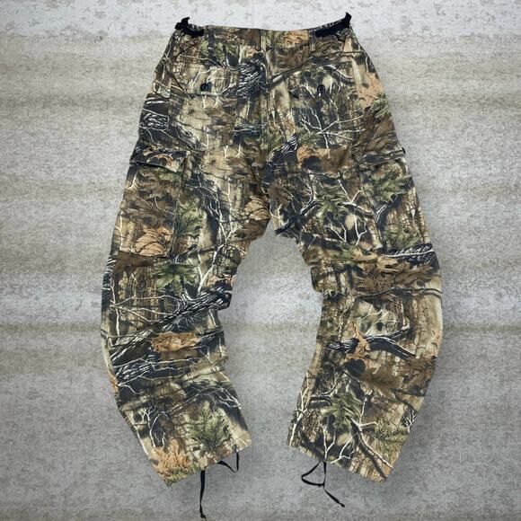 Vintage Hunting Camo Tactical Pants Baggy Wide Leg Fit Cargos Woodland 90s - Picture 1 of 5